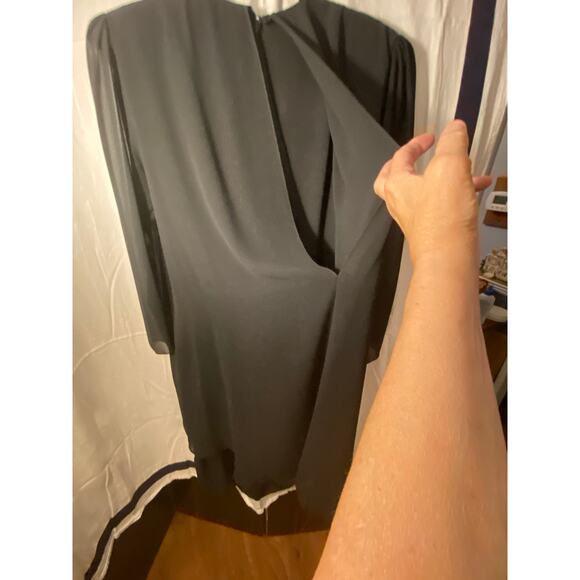 Women's Ursula of Switzerland, 14 or 16 Formal Dress with Chiffon Overlay, Black - Picture 12 of 12